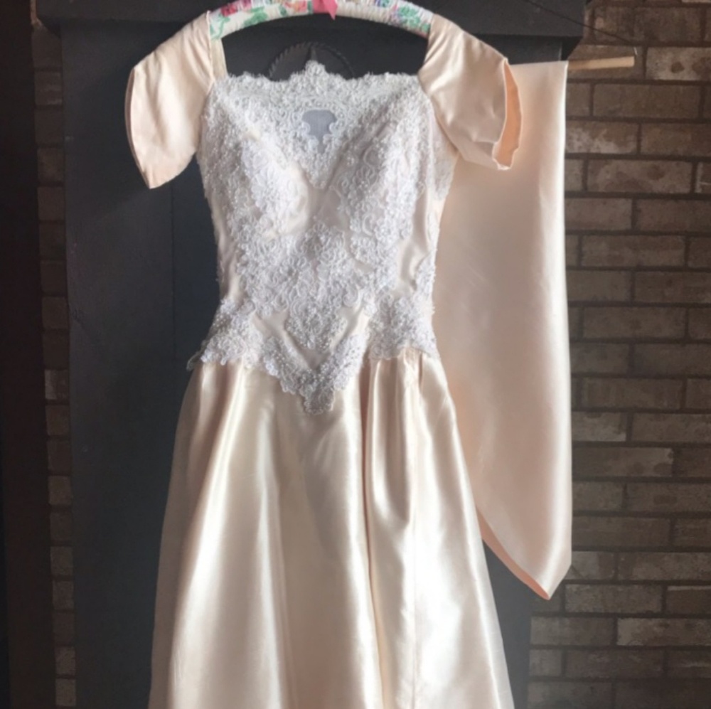 Reduced-Vintage Gown w/Shawl/Gloves/Earrings